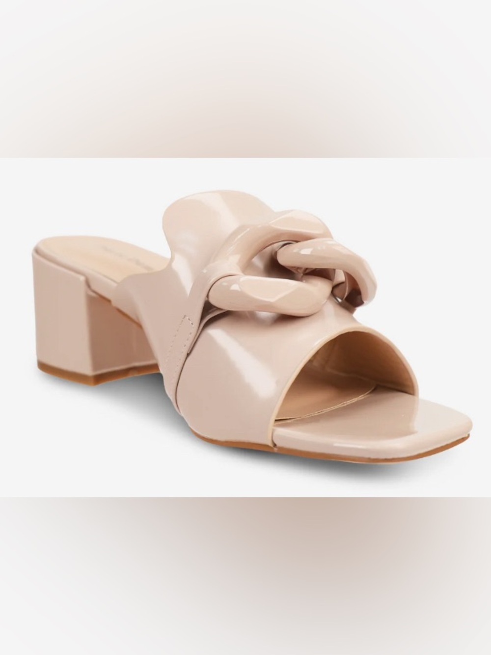Pierre Dumas Chain Detail Sandal Nude: Size 8.5
